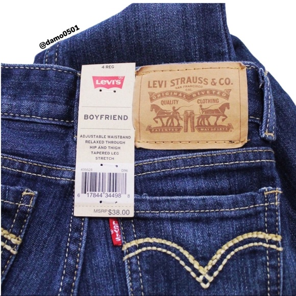 NWT Levi’s Girls Boyfriend Jeans 👖 Medium Wash - Picture 6 of 7